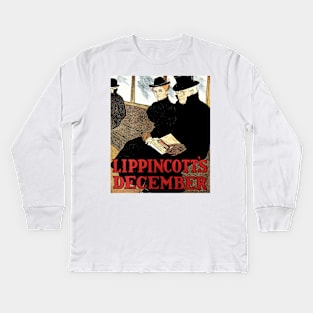 LIPPINCOTT'S DECEMBER Monthly Magazine Cover Poster by Joseph J Gould Kids Long Sleeve T-Shirt